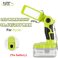 Cordless Flashlight for Ryobi 18V Li-ion Battery LED Work Light Hand Work Light Spotlight Outdoor Lamp Desk Lamp with USB
