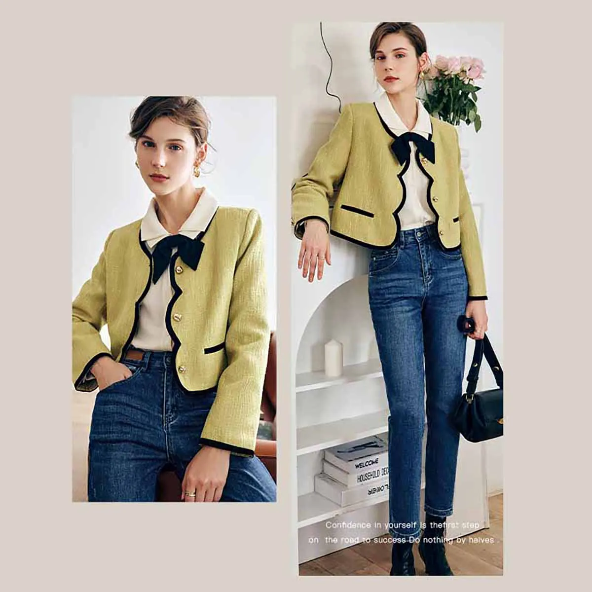 

OLrain элегантные твидовые куртки женские новые однобортные верхняя одежда 2025 модные осенне-зимние женские короткие куртки O22QW63062