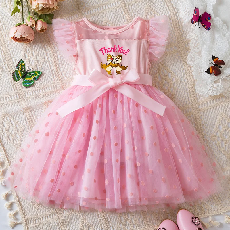 

Chip n Dale 2-6Y Baby Girl Dress Princess Mesh Skirt Summer Sleeveless Clothes Fancy Wedding Party Dresses for Girls Summer