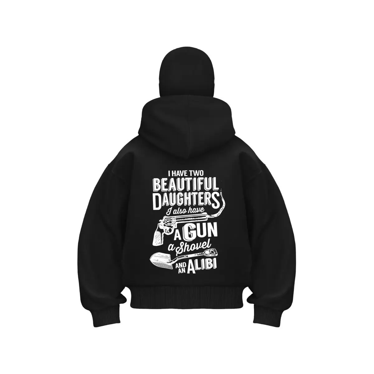 

Daughters & Gun Bold Text Men's Double Hood Balaclava Zip Hoodie Winter Warm