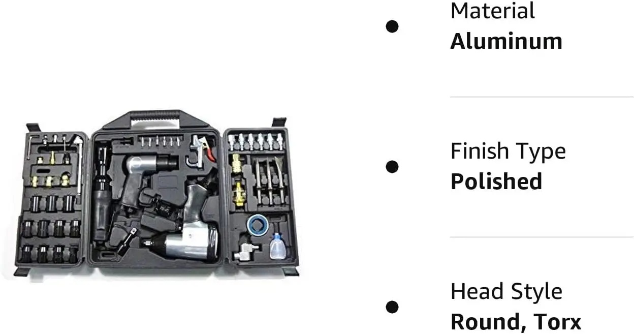 Impact Wrench, 1-3/8'' Ratchet Wrench, 5-Air Hammer w/Chisels, and other great tools. D-W3-50K