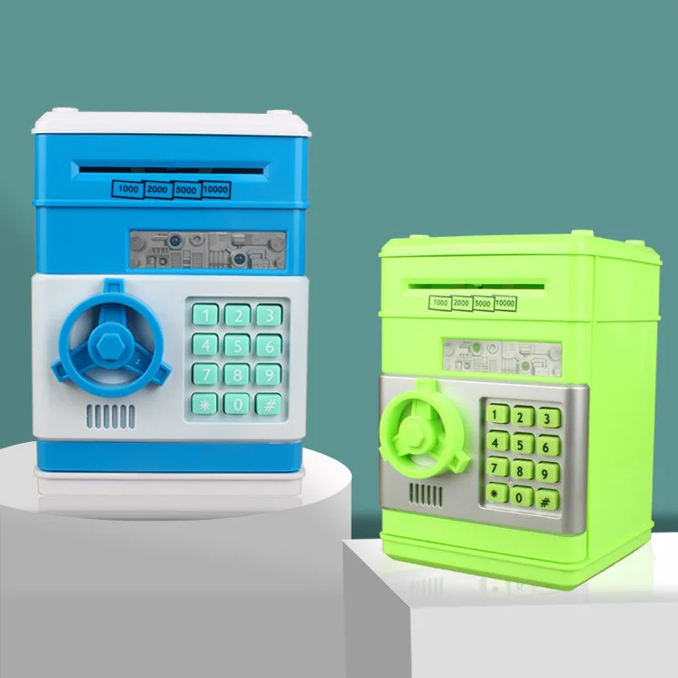 بنك المال الإلكتروني للأطفال على شكل خنزير هدايا للأطفال صندوق توفير المال الورقي التلقائي