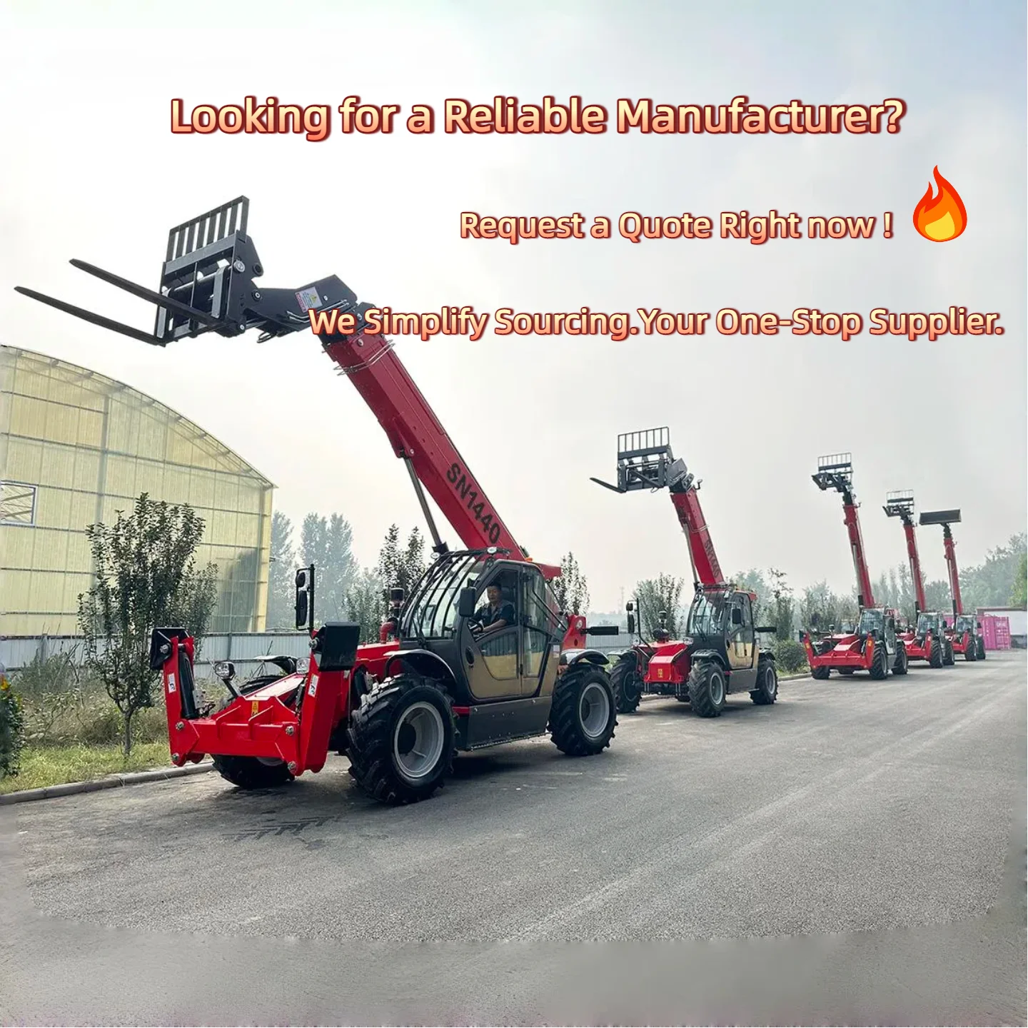 Customized  4WD Telescopic Boom Forklift 3t 2t Telehandler with Euro Cheap Mini Telehandler Telescopic 2.5 Ton