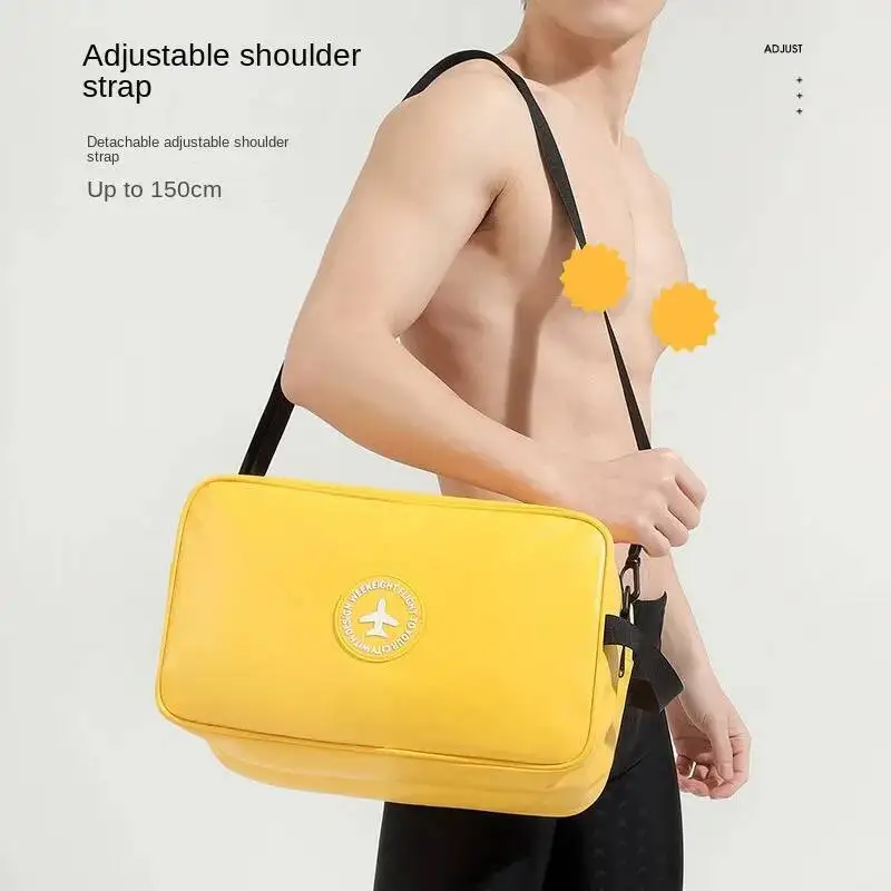 

Мода 2025 года, женская уличная водонепроницаемая кожаная сумка для плавания, повседневная большая спортивная сумка, мужская спортивная сумка через плечо с отделением для сухого и влажного воздуха