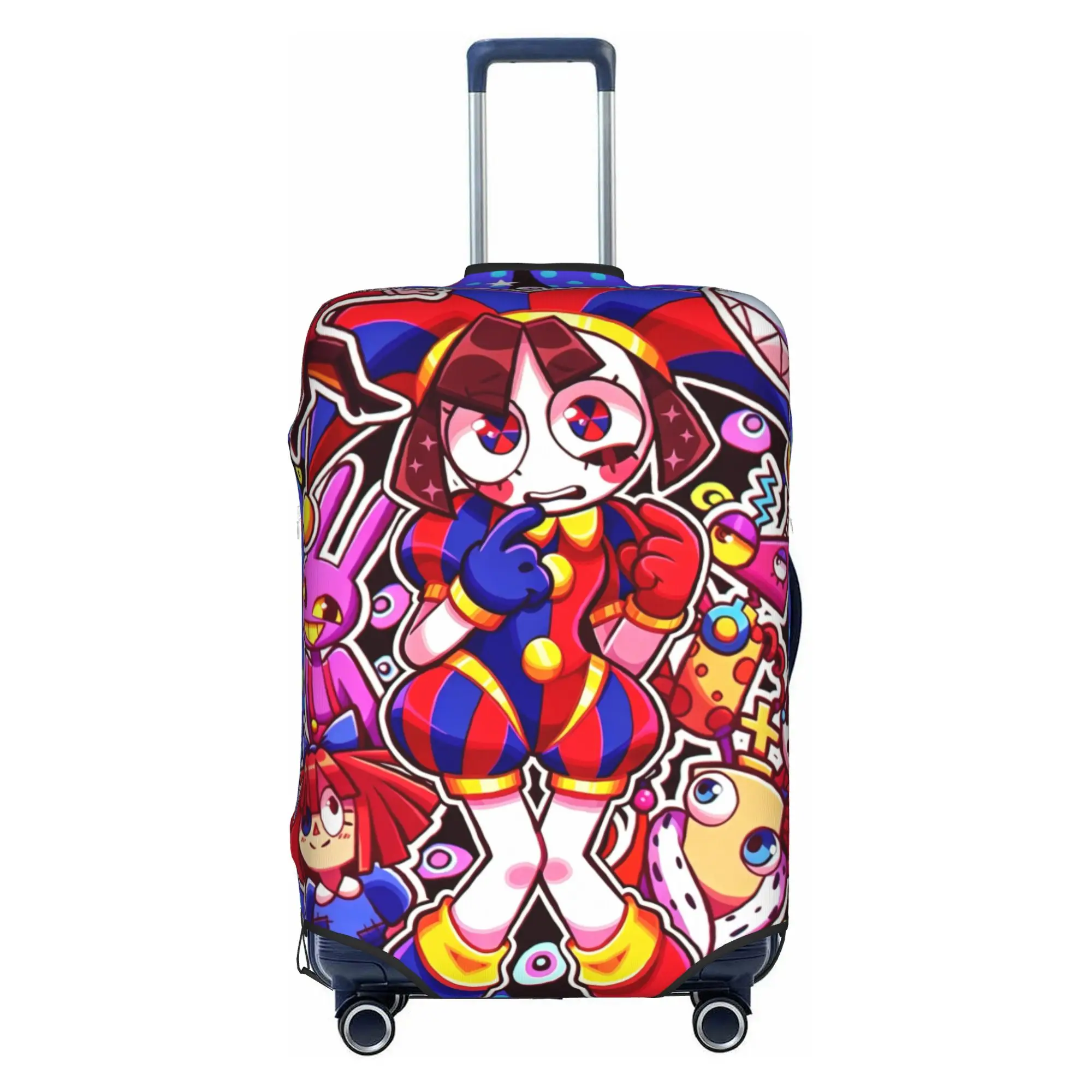 Custom Jax D-Digitals Circus Travel Luggage Cover Washable Black Humor Anime Suitcase Cover Protector Fit 18-32 Inch