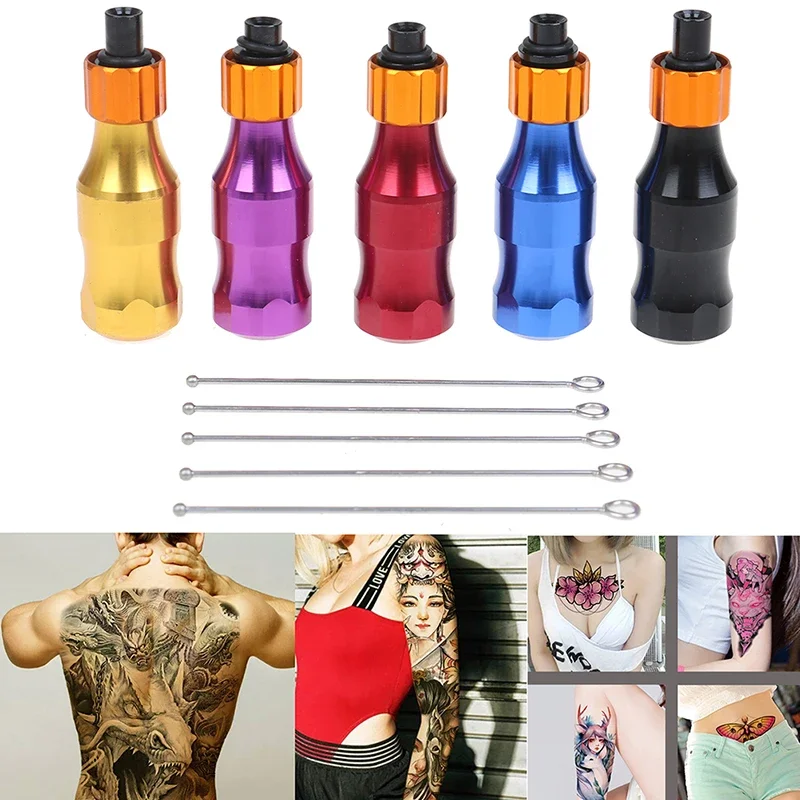 5Colors Adjustable Aluminium Tattoo Cartridge Grip Tubes Needle   Tattoo Gun Machine Microblading Tattoo Supplies Tools