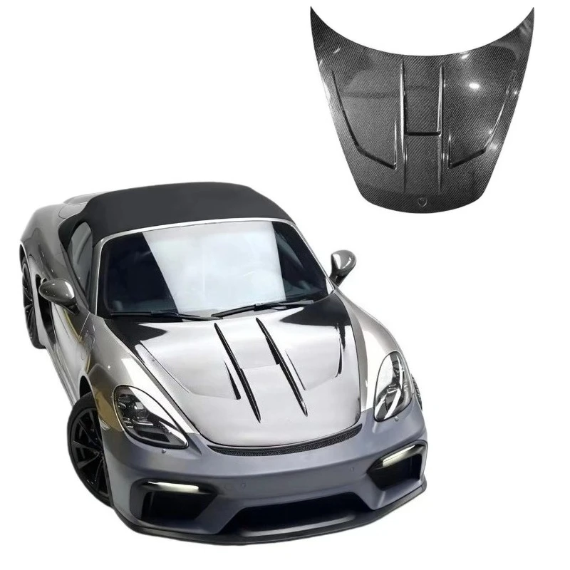 

Стильный капот из карбона для Cayman 718 981 Boxster, крышка двигателя из карбона