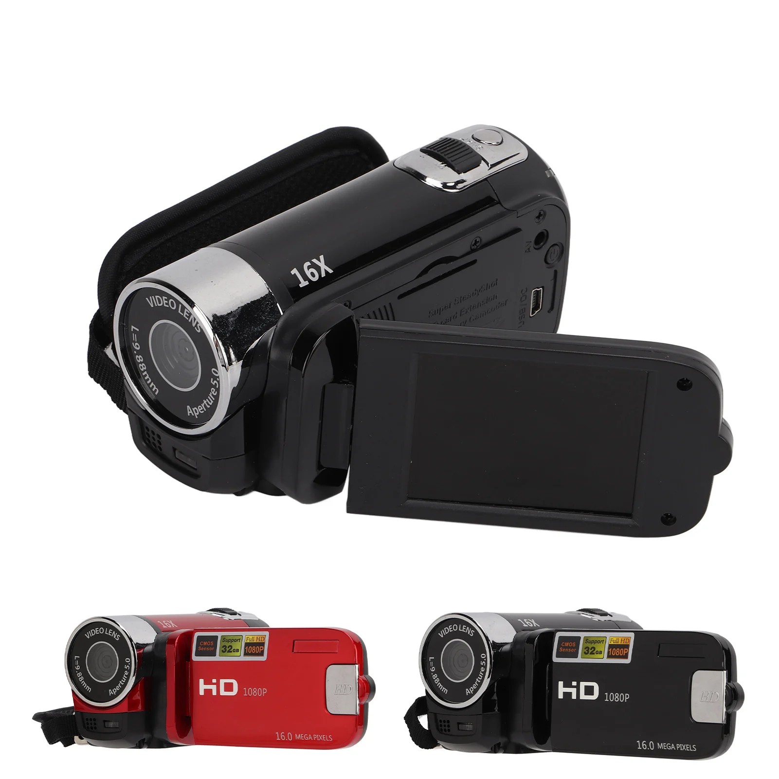 Video Camera Camcorder Full HD 4K 48MP Camera Recorder 270° Rotation 2.7 Inch Color Screen 16X Zoom Digital Camcorders