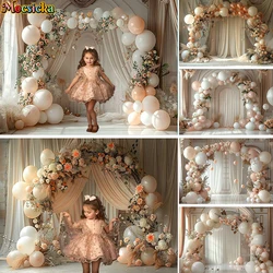 Mocsicka Photography Background Indoor Arch Balloon Floral Decor Birthday Party Wedding Adult Portrait Backdrop Photo Studio