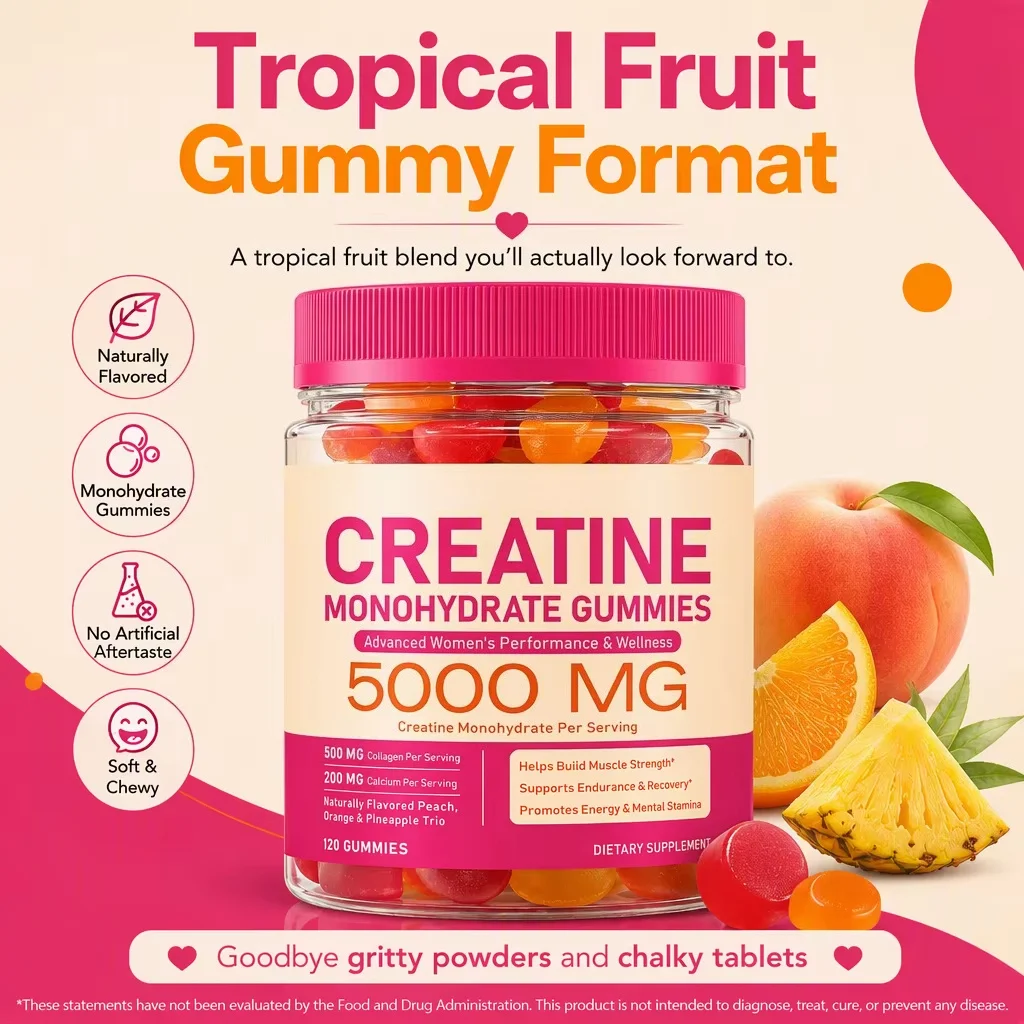 Creatine Monohydrate Gummies 5000mg Creatine Supplement for Muscle Strength, Workout Performance & Recovery Support, 120 Gummies