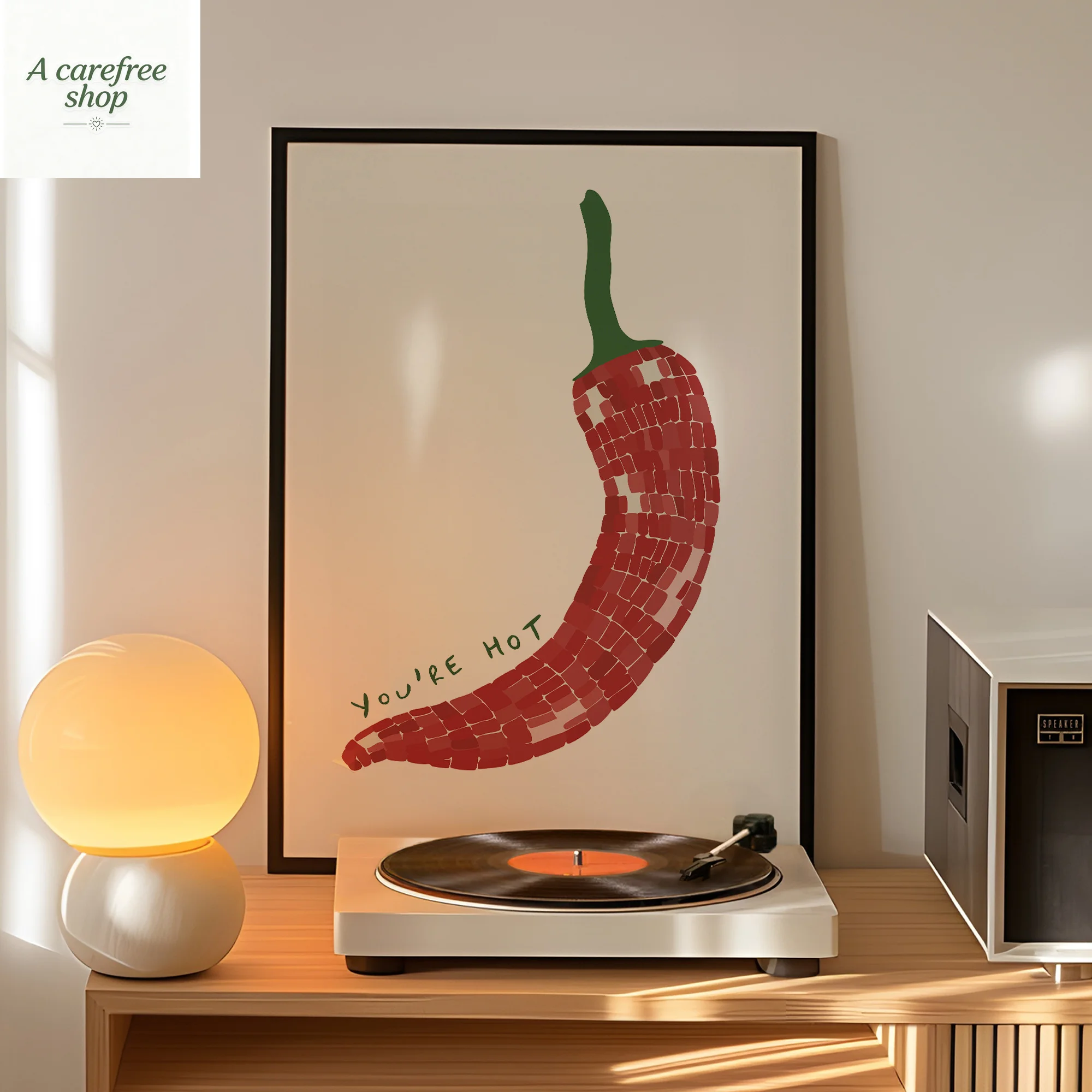 Chic You're Hot Red Chili Pepper Wall Art Prints Canvas Painting Poster Picture For Living Bed Kids Room Home Decor