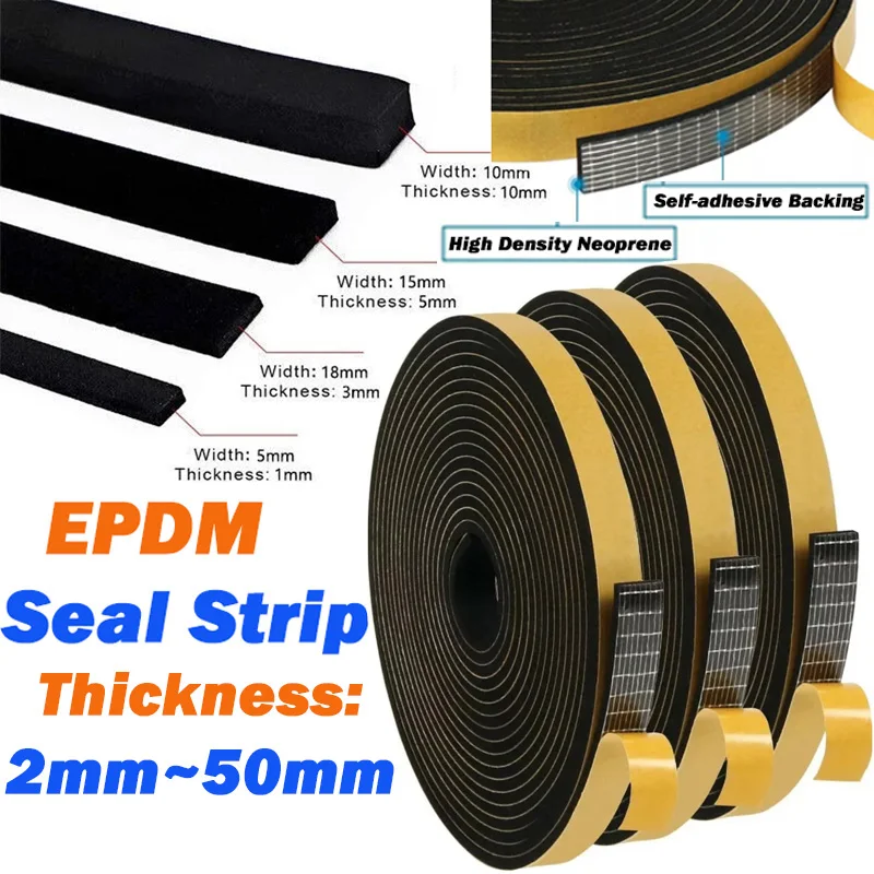 

Самоклеящаяся губчатая уплотнительная лента из EPDM, резиновая черная пена, прочный односторонний клей, звукоизоляционная уплотнительная прокладка для предотвращения столкновений