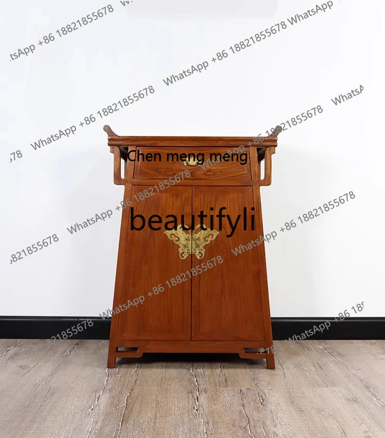 Environmentally friendly paint, old elm solid wood, dining side cabinet, living room household entrance cabinet, storage cabinet
