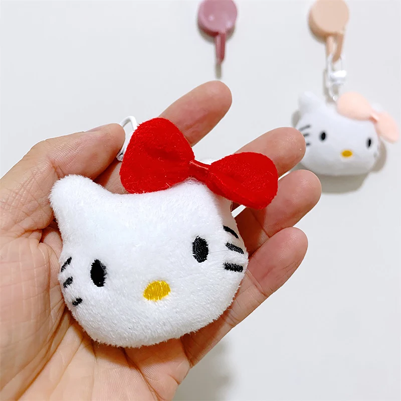 Kawaii Hello Kitty Keychain Soft Plush Doll Keyring Cute Cartoon KT Cat Key Chain Girls Bag Pendant Best Friend Gifts