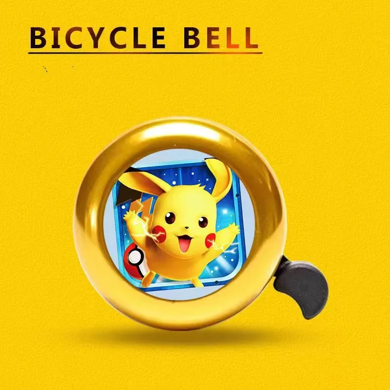 5*5cm Pokemon Pikachu Bicycle Bell Kids Bike Cartoon Bell Metal Warning Alarm Cycling Handlebar Bell Safety Cycling Accessories