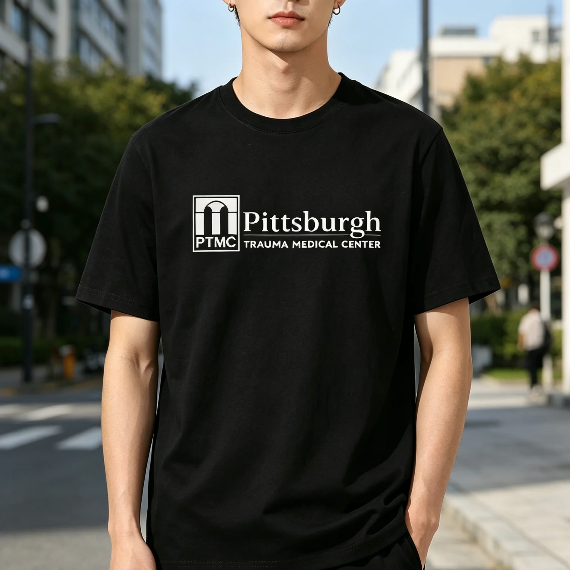 The Pitt PTMC Hospital T-Shirt Men Unique Pure High Quality Cotton Tee Shirt Crewneck Short Sleeve T Shirts Printing Clothes