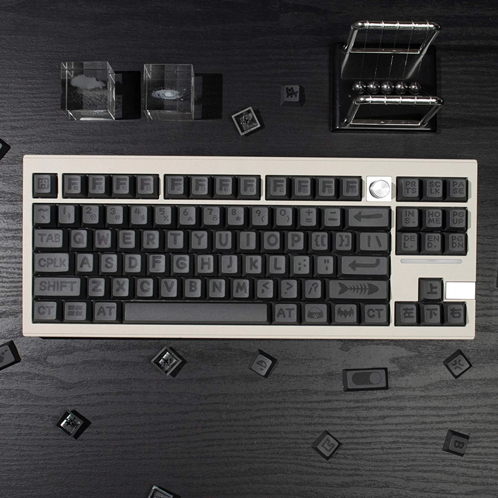 

142 keys Animal Party Gray Keycaps PBT Cherry profile Cute keycaps Big Font keycaps for Mechanical Keyboard 6.25u 7u Space bar