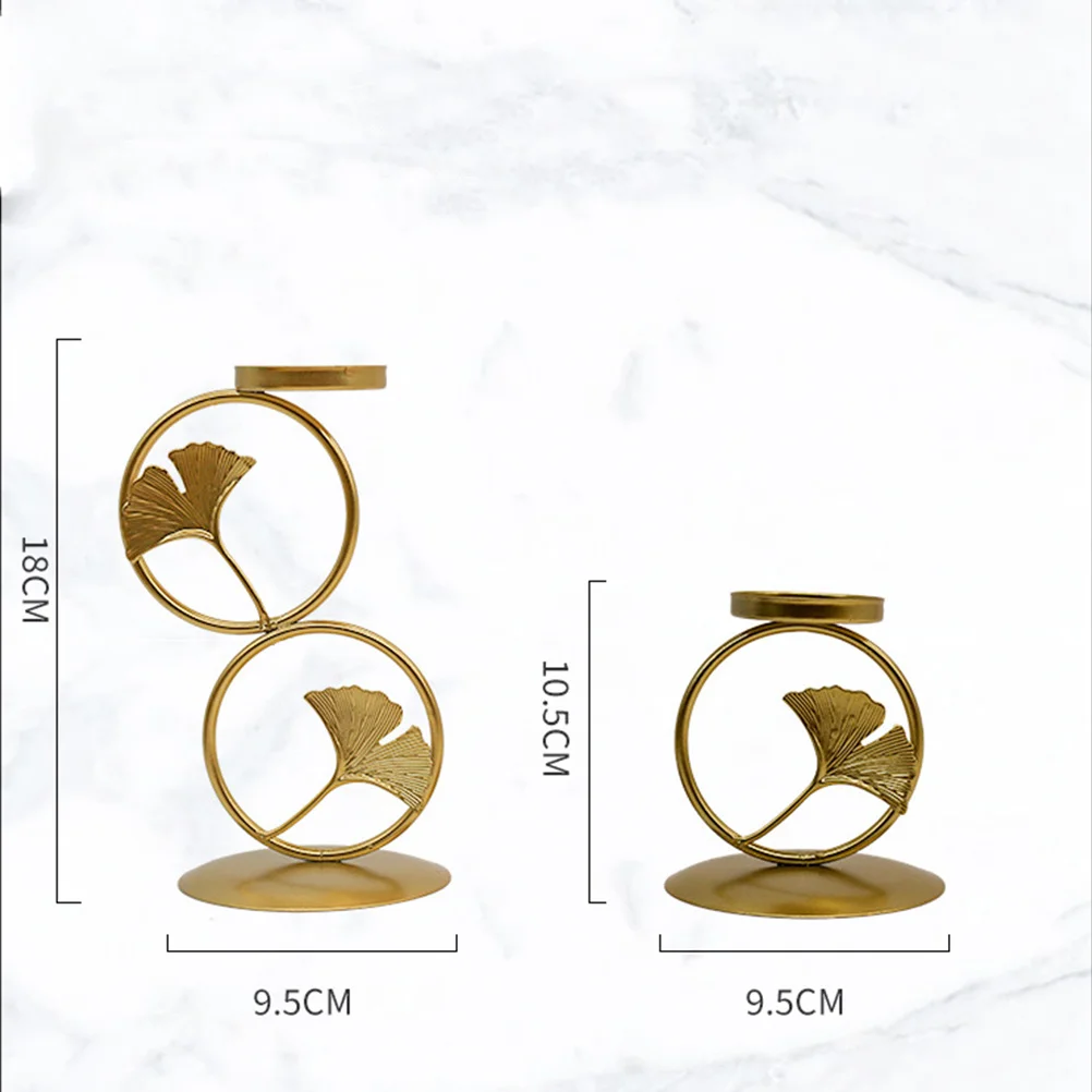 

Golden Small Iron Candlestick Ginkgo Leaf Design Aromatherapy Essential Oil Burner Holder Decoration Candlestick