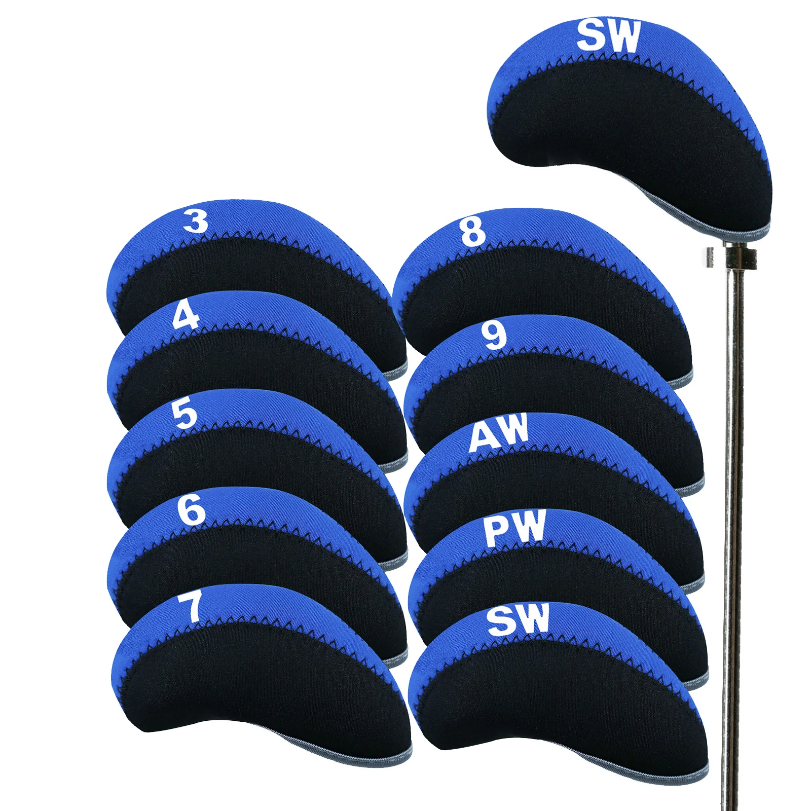 Golf Iron Head Covers 10-delige set met Putter Protector, lichtgewicht en duurzaam voor gemakkelijk transport, universele pasvorm voor alle Iron Clubs