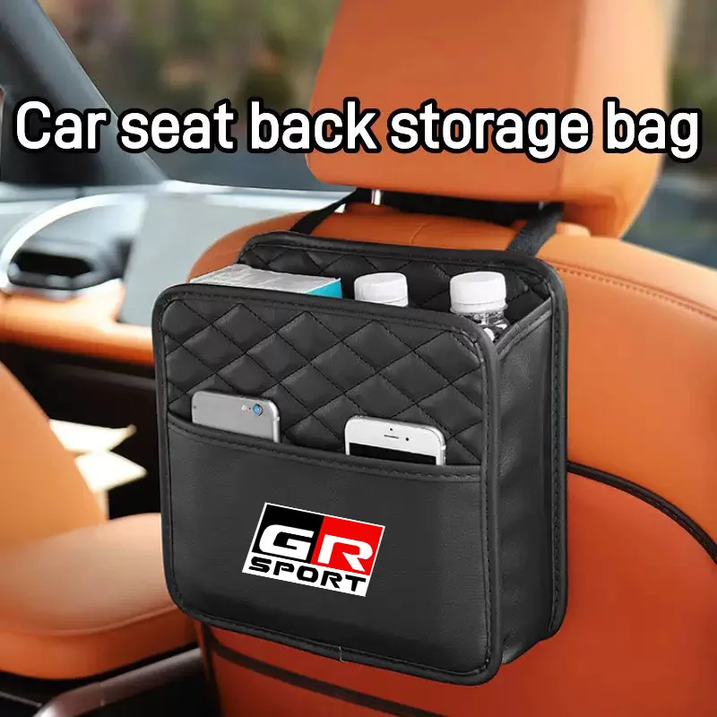 

Car Rear Seat Back Storage Bag For Toyota GR Sport Gazoo Racing Yaris 86 Corolla Hilux Supra C-HR Accessories Multi Hanging
