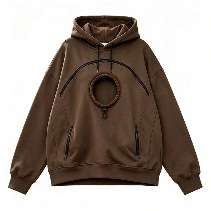 Damen-Haustier-Hoodie mit langen Ärmeln, warmer Katzenpullover mit Kapuze und Katzenfuttertasche, Oversize-Hoodie mit Kordelzug zum Tragen von Haustieren – Detail 2