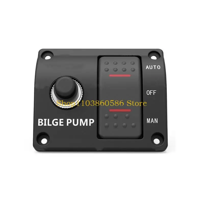 242A Bilge Pump Control Panel 12V 24V for Boats, AUTO OFF MAN Three-Position Control with Built-In and Fixed