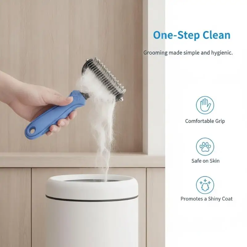Fast Grooming Pet Deshedding Brush Time-Saving Shedding Hair Remover Comb for Busy Pet Owners Dogs Cats Use