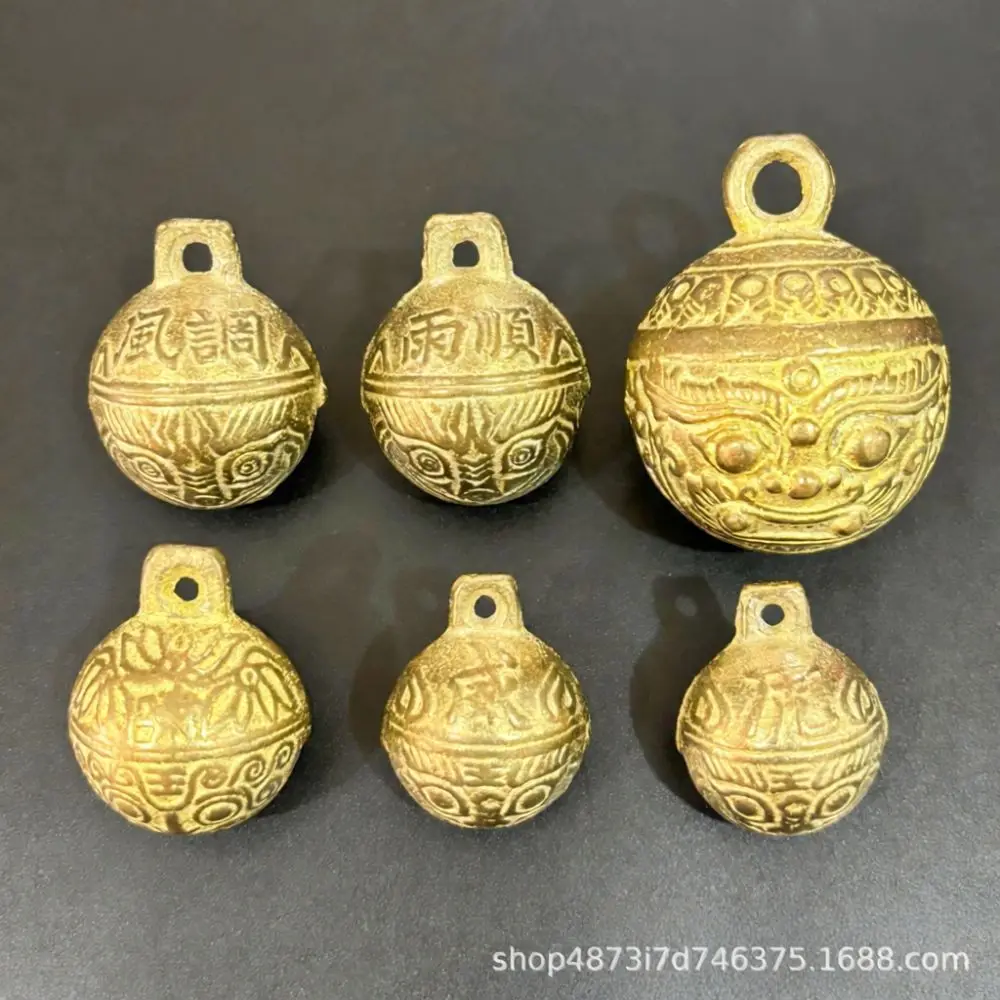 Decorative Solid Brass Bell For Pet Collar Vintage Copper Accessory Lightweight Pendant Clear Sound For All Pets