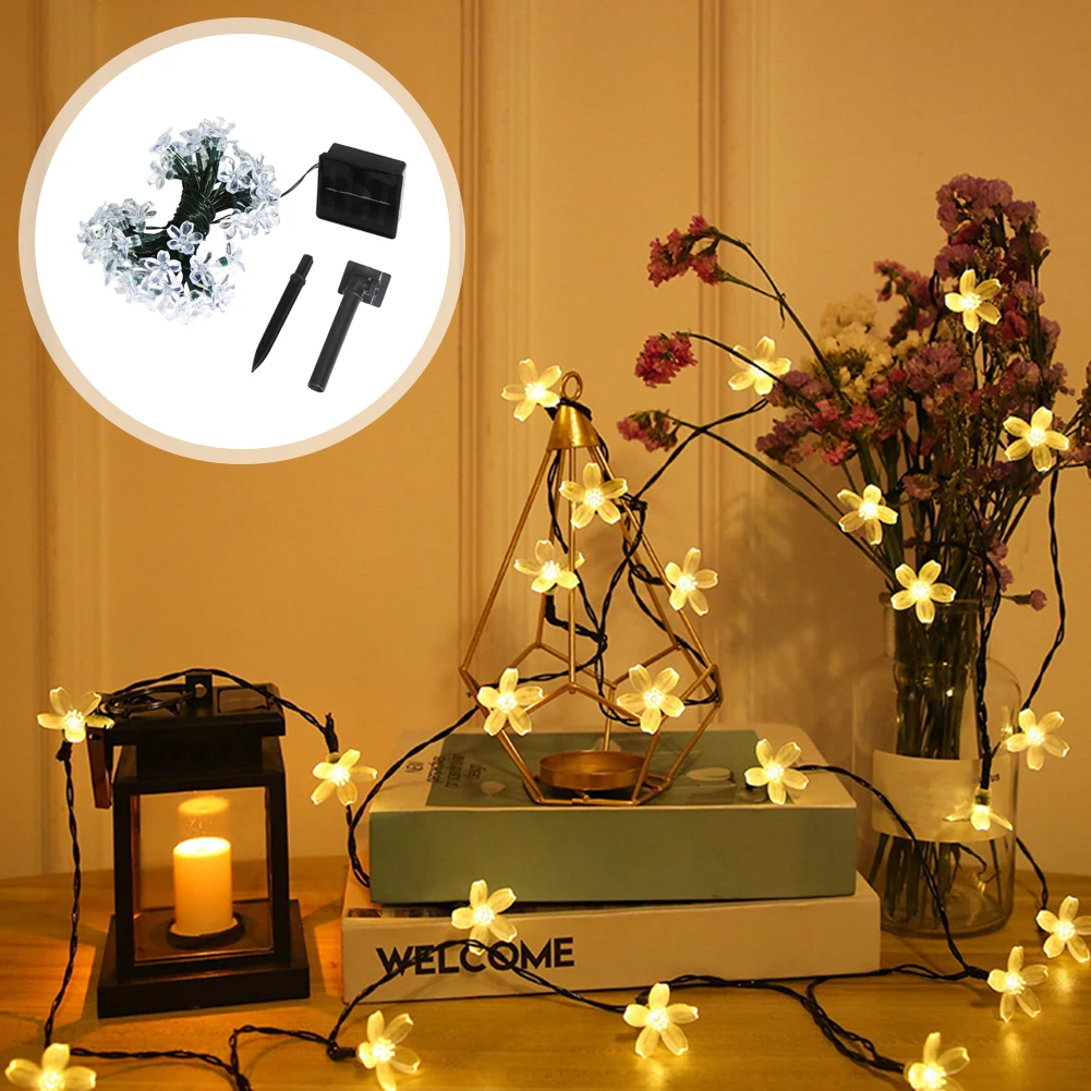 Romantic Solar Light String 8 Modes Yard Outdoor Garden Warm White Patio Fairy 16ft 20LEDs Waterproof Party Decor Lawn Wedding