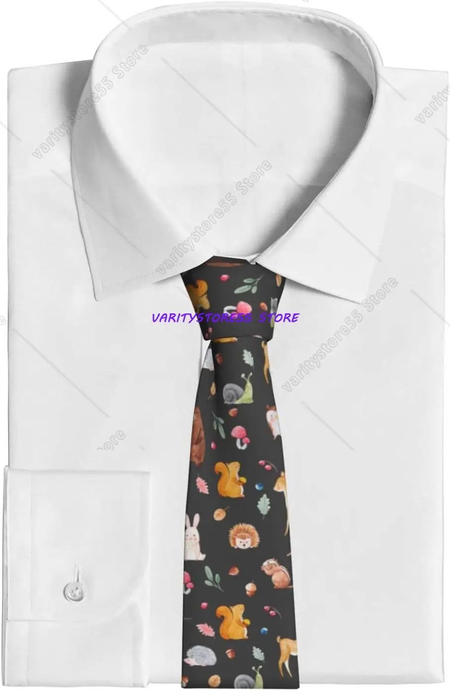 Mushrooms Snails Tie for Men Necktie for Wedding Groomsmen Missions Dances