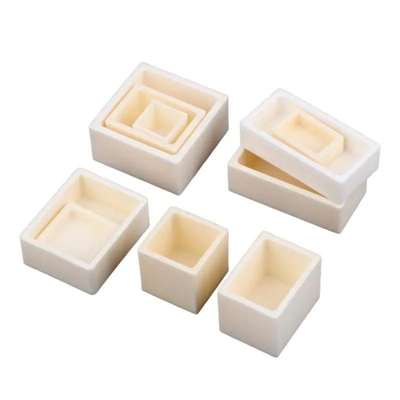 Laboratory Alumina Cylindrical Crucible High Purity High Temperature Resistant Ceramic Crucible 99% Alumina Square Crucible