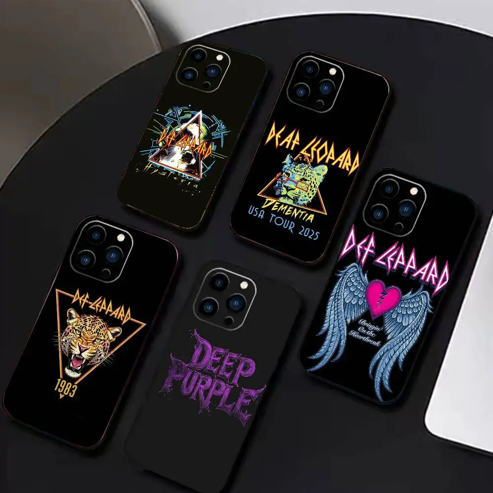 

Hot rock band D-Def leppard Phone Case For iPhone 17 16 15 14 13 12 Max Plus Silicone Black Cover