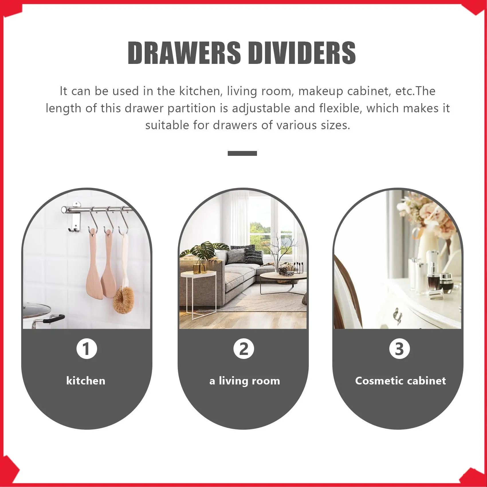 

B17B 8 шт. регулируемые перегородки для ящиков DIY перегородка для хранения шкафа перегородка для беспорядка кухонные столовые приборы органайзер сепаратор