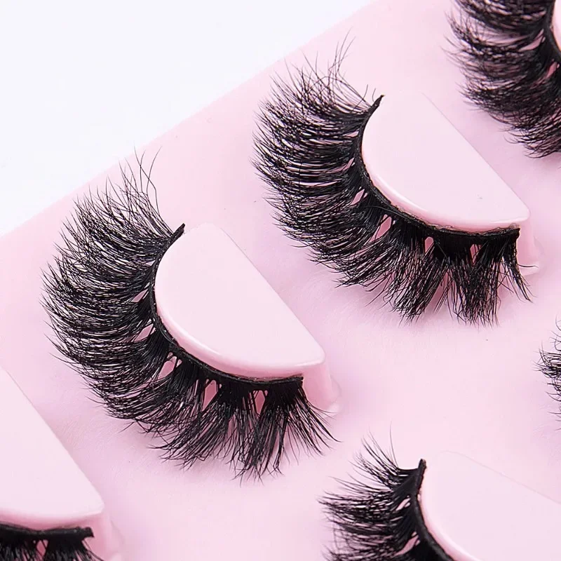 4 paar 8D Faux Nertsen Wimpers Faux Nertsen Pluizige Lash Gevleugelde Einde Oog Langwerpige Nep Wimpers Dikke Zachte Krullend Wimpers Make-up