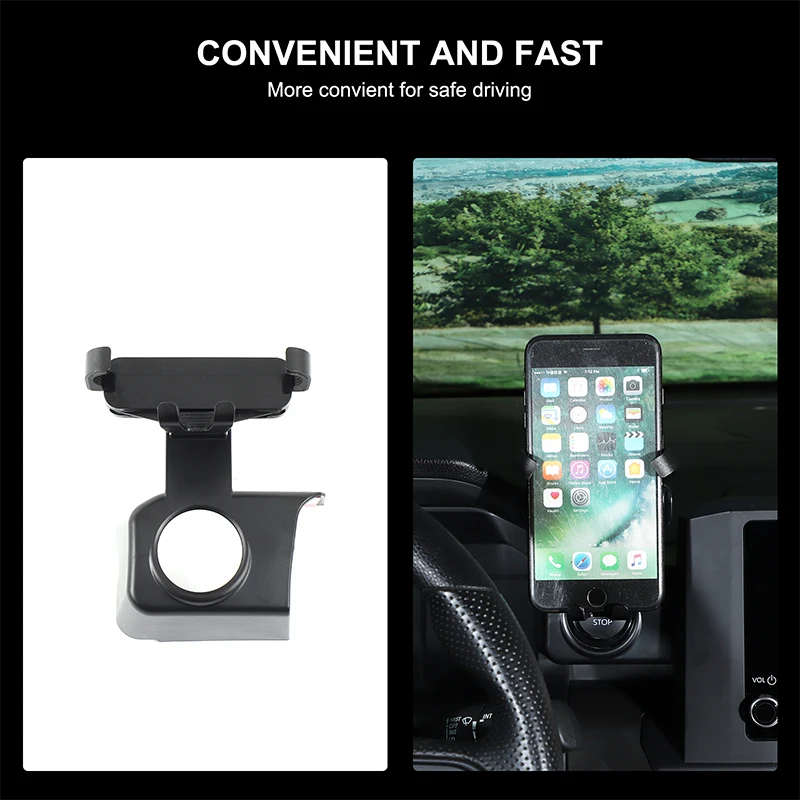 

For Toyota Tacoma 2024-2025 ABS Black Console Engine Start Stop Button Cell Phone Holder Interior Car Accessories