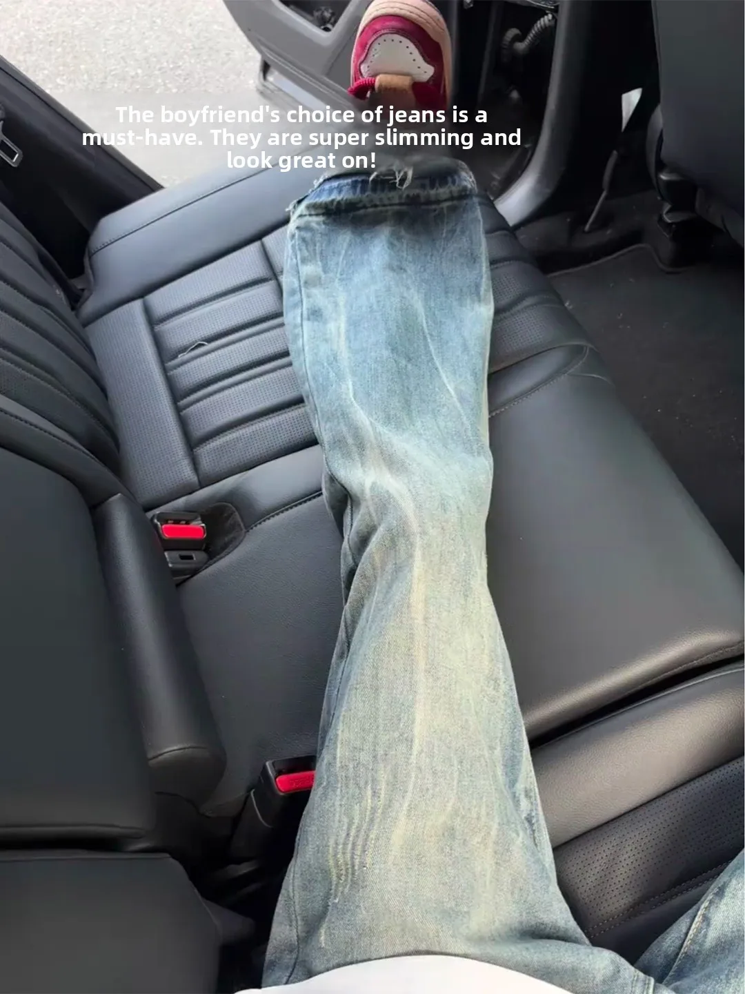 

Men's Summer Thin Straight Leg Jeans Scratch Frayed Hem Bell Bot Clean Fit Casual Pants mid Waist Elastic Waisand