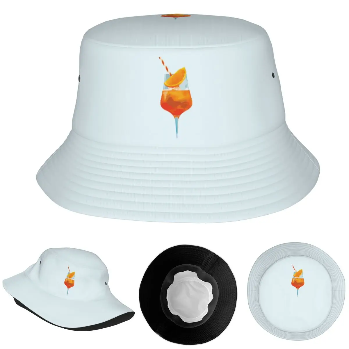 

Aperol Spritz Bucket Hat Panama Hat Children Bob Fisherman Hats For Summer Fishing Caps Man Woman