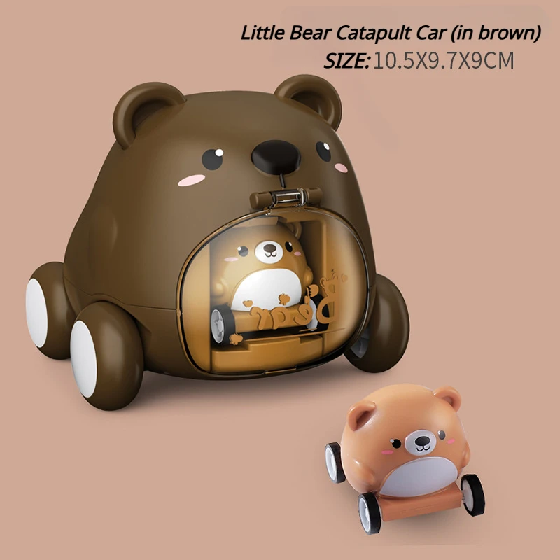 Inertia Push-and-Go Cartoon Construction Vehicle Ejecting Launching Toy Car ABS No Battery Develop Intelligence Baby Gifts