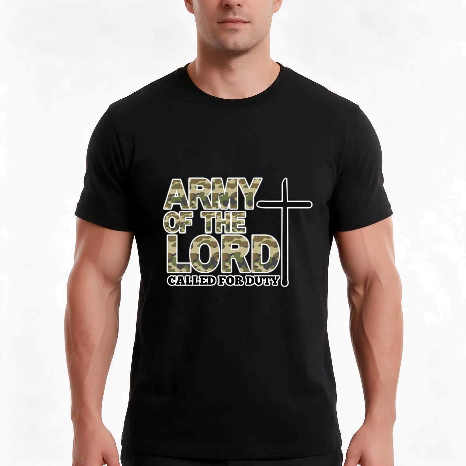 Army of the Almighty Lord T-Shirt Summer Casual Cotton Tee Oversized Streetwear Tops Vintage Graphic Print Unisex Men Women
