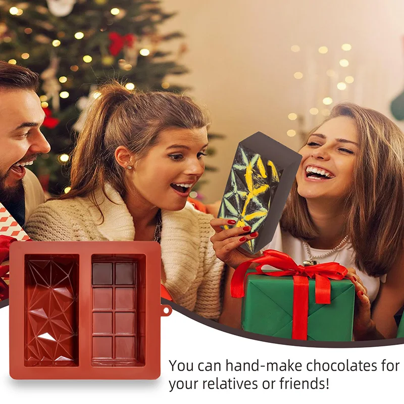 Chocolate Bar Molds Deep Silicone Break-Apart Chocolate Nonstick Protein and Energy Bar Mold Thick Candy Bar Mold Wax Melt Mold