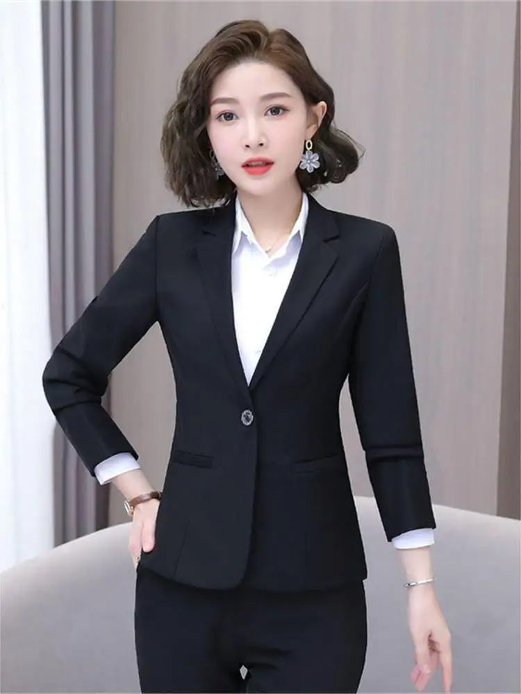 

Spring Autumn Women's Suit Jaet Profional Workwear for Students Job Interviews ort Sve Cleanfit Sle Chinese Brand