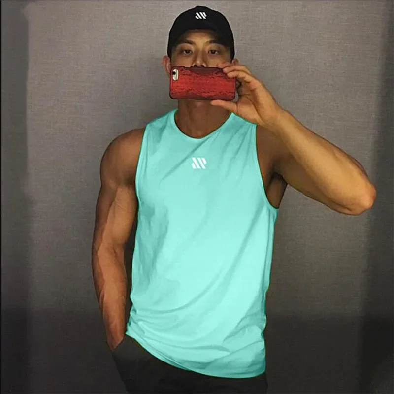 

Men's Summer Gym Shirt Street High Quality Sleeveless T-shirts for Men Tank Tops Workout Fitness Singlets Sport Vest Clothing