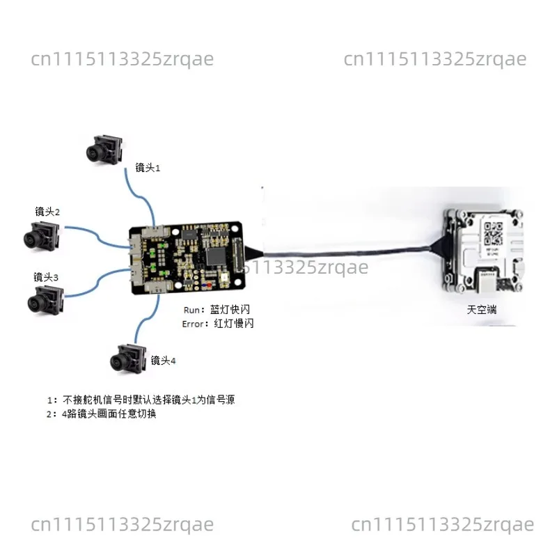 suitable for DJI/Vista Air Unit 4-Channel Analog-to-Digital System Module Support CVBS Signal Sources