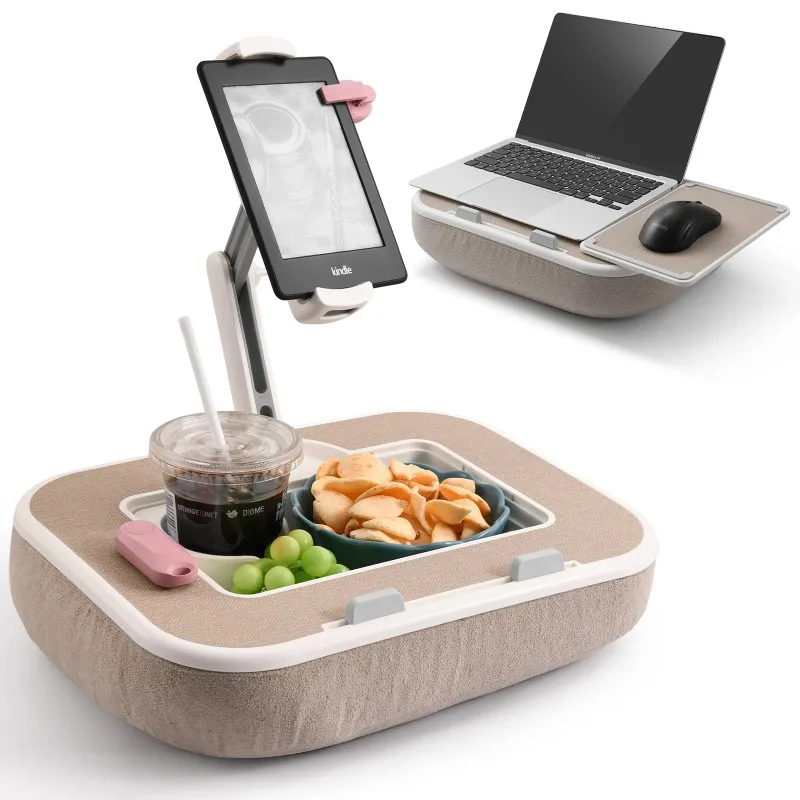

Tablet Stand with Storage Space 360° Rotatable Clip for 4.7-13" Phone Tablet Kindle 15" Laptop Pillow Lap Desk