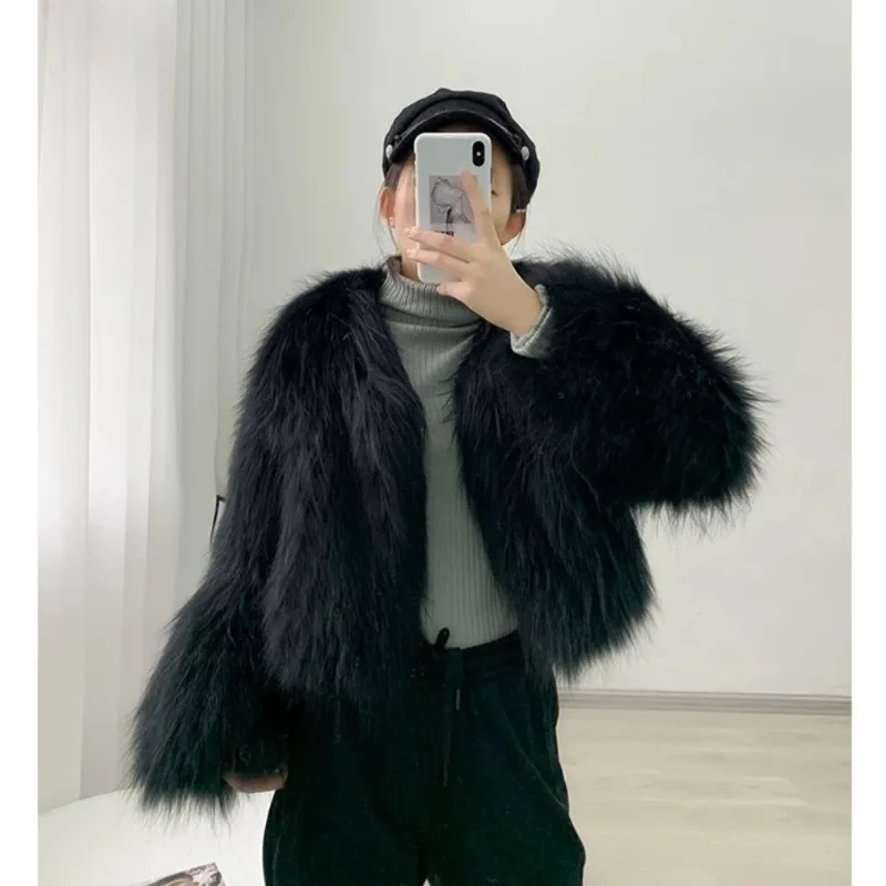 2024 New Long Fur Coat Women's Jacket Short Winter Clothing