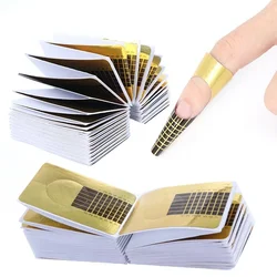 50/100Pcs Nail Forms For Extension UV Gel Building Paper Molds French Nails Tips Extension Stencil Self Adhesive Manicure Tools