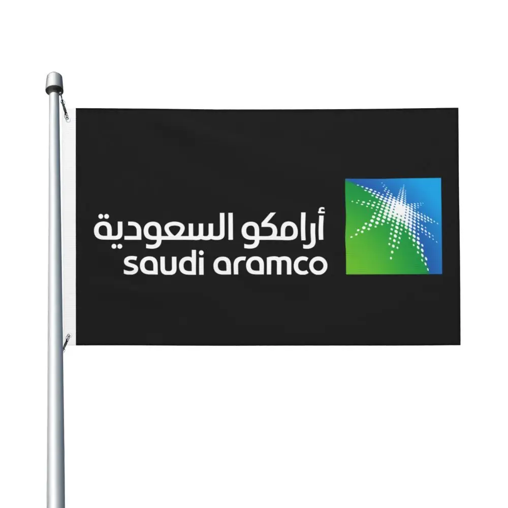 NEW Saudi Aramco Double Sided Banner Breeze Flag Garden Flag Decorative Flag Party Banner 3x5FT (90x150cm)