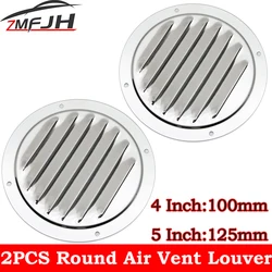 A 2PC Marine Grade Stainless Steel 316 Boat Marine Round Air Vent Louver Vent Grille Ventilation Louvered Ventilator Grill Cover