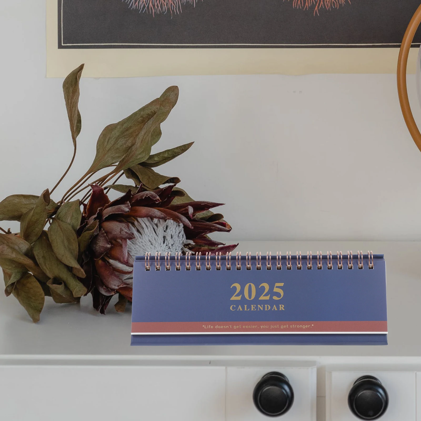 

Long Desk Calendar Decorative Standing Dekstop Monthly Decorate Creative Coil Iron for Classroom