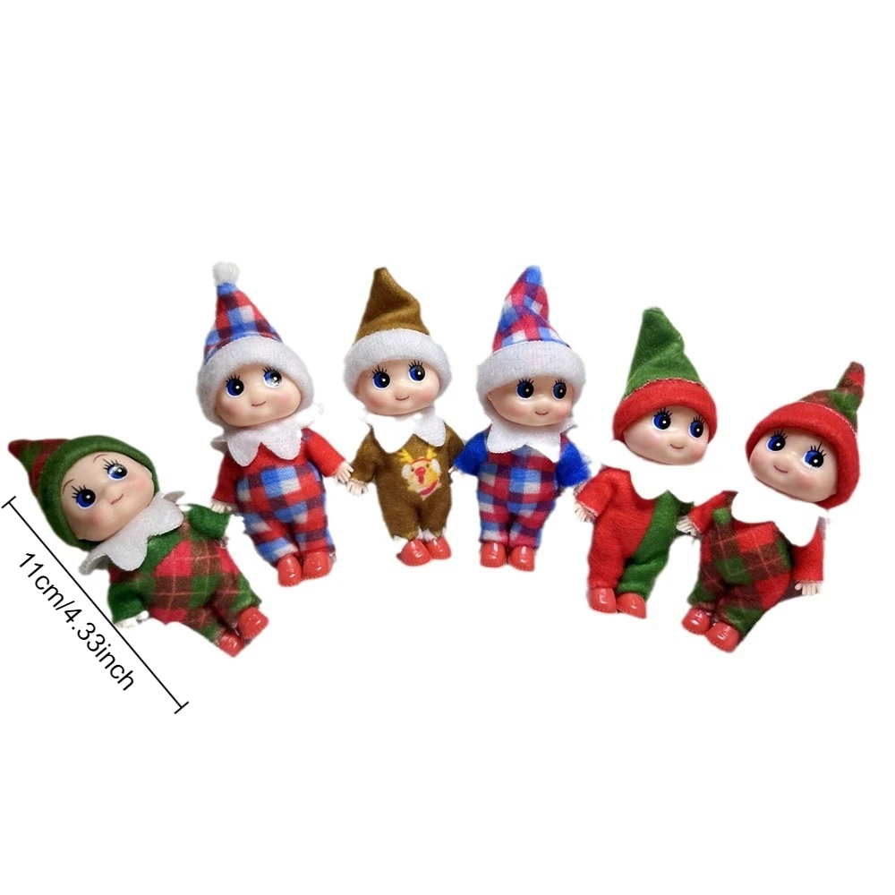 Christmas Elf Dolls Baby Twin Elf Doll Toys Boy and Girl Doll Miniature Accessories for New Year Xmas Stocking Stuffers